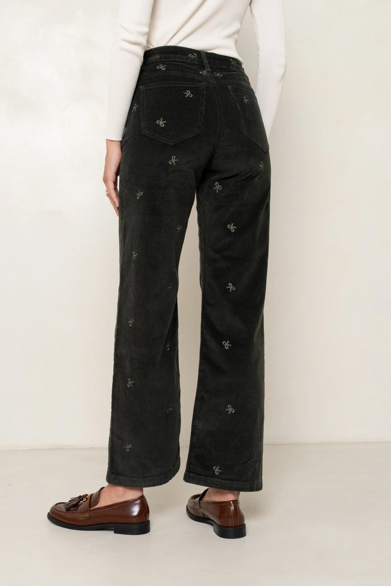 Pantalón terciopelo con lazos